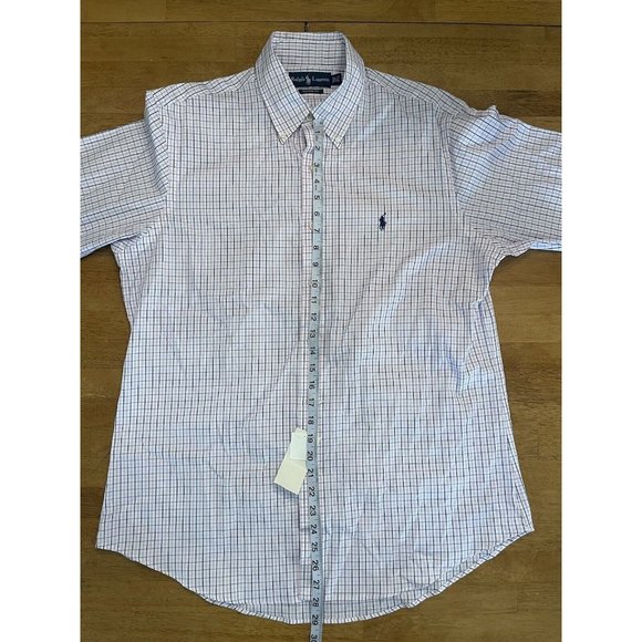 New POLO Ralph Lauren Men's  Button Up Shirt PINK-BLUE-WHITE  - 16.5 32/33 - Picture 3 of 7